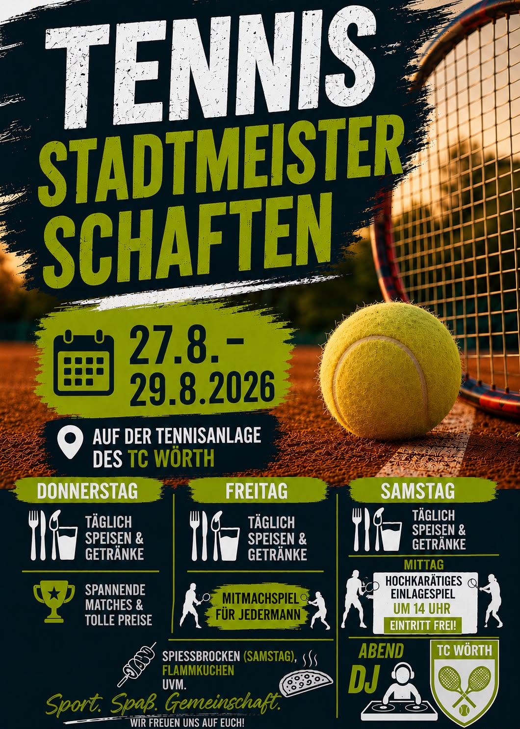 Tennis Stadtmeisterschaften 27-29.08.2026